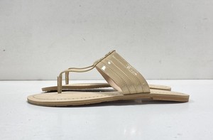 Kate Spade Women's Thong Sandals Khaki Patent Leather Slip-On 8.5