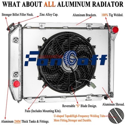 4 Row Radiator Shroud Fan Fit 1967 1968 Ford Galaxie LTD / Mercury Marquis V8.