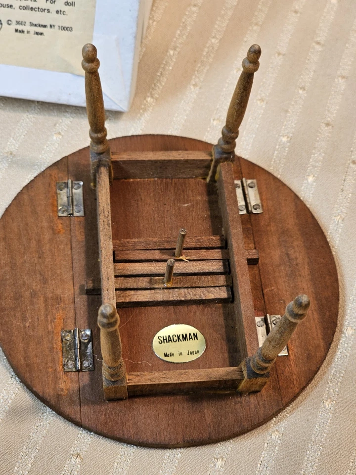 MESA REDONDA SHACKMAN HOJA CAÍDA RARA VINTAGE EN CAJA PARA CASA DE MUÑECAS MINIATURA Foto 4 de 4