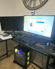 Gaming PC Full Setup | Ryzen 5 | 16GB RAM | Dual Screens | Razer & Logitech