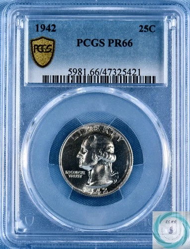 1942 Silver Proof Washington Quarter PCGS PR66 - Premium Gem Vintage White!