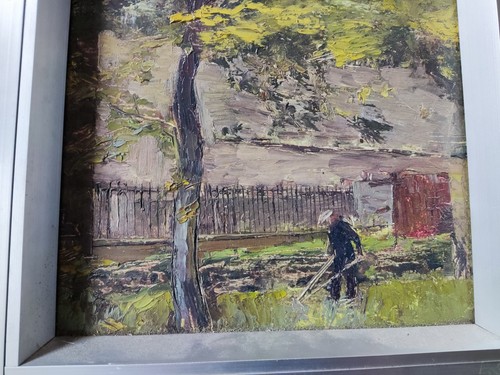 Textured Oil Painting – Impressionist Landscape Scene - Impasto paint - Gardener - Picture 6 of 11