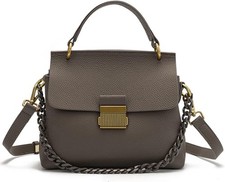 Genuine Leather Top Handle Handbag for Women Leather Crossbody Bag with Adjustab