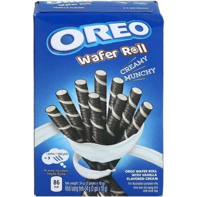   Oreo Wafer Roll Vanille 54g - Knuspriger Waffelgenuss   #LeckererSnack