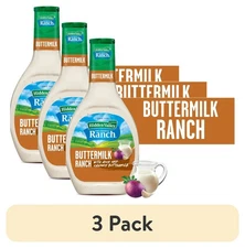 (3 pack) Hidden Valley Buttermilk Ranch Topping and Dressing, 16 Fluid Ounce Bot