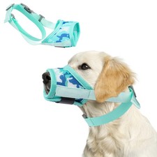 Coppthinktu Dog Muzzle with Escape-Proof Elastic Neck X-Large, Mint-Green