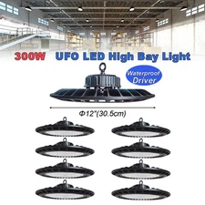 2/8 Pack 300 Watt High Bay Low Bay Led Shop Lights 300W 6500K Commercial Lights