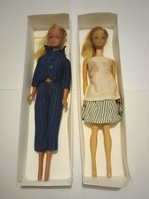 Lotto 2 Barbie Mattel Malibù 1966 Originali Discrete Condizioni 