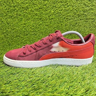 Y。 Puma Basket Classic Hand Dyed Red Mens Size 11.5 Athletic Walking