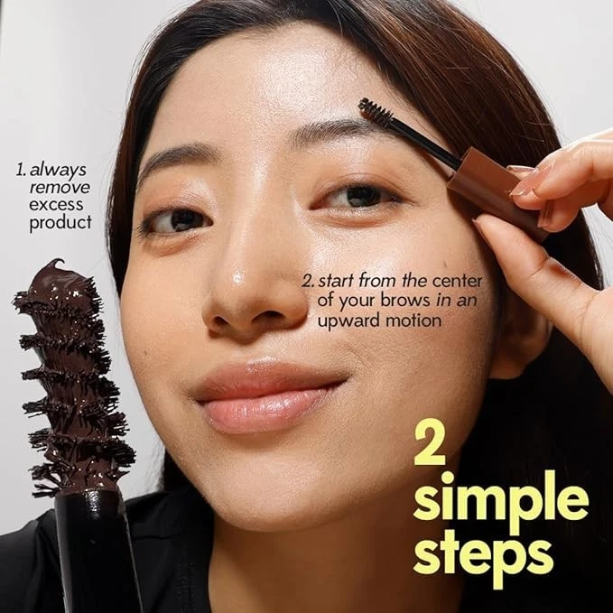 Ruby's Organics Dark Brown Tinted Eyebrow Gel with Castor Oil - Waterproof & Smu - Image 3 of 4