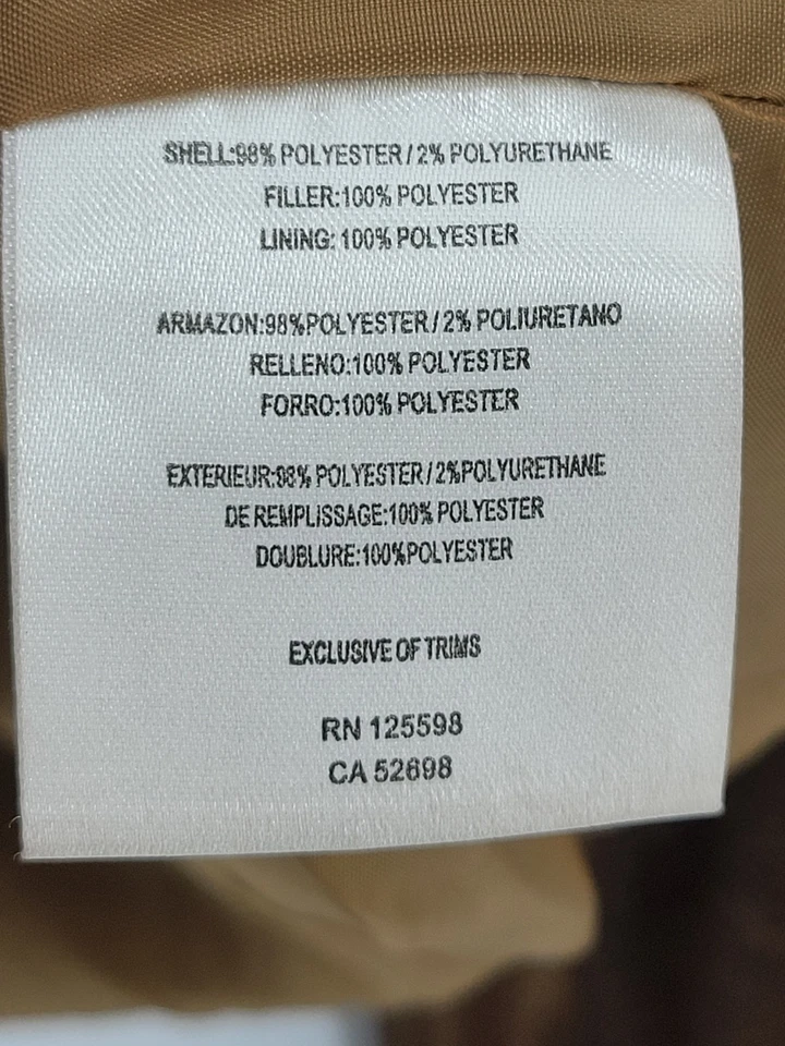 Ellen Tracy Jacket Womens Large Brown Metallic Quilted Moto Zip Cropped Blazer - Image 4 of 4