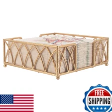 Boston International Arch Design Lunch Napkin Holder Caddy Gold Leaf