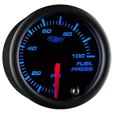 SLIGHTLY USED GLOWSHIFT TINTED 7 COLOR 100 PSI FUEL PRESSURE GAUGE KIT