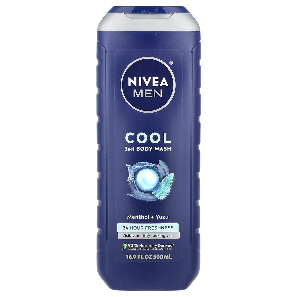 Men, Cool 3 in 1 Body Wash, Menthol & Yuzu, 16.9 fl oz (500 ml)