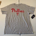 NWT Men's Large Majestic MLB Philadelphia Phillies Gray Short Sleeve T-Shirt