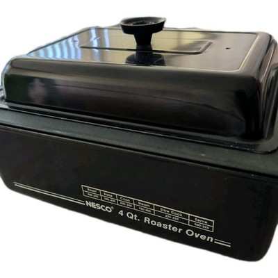 Nesco 4 Qt Black Roaster Oven With Pan Inserts Cook Roast Bake Slow Cook Steam