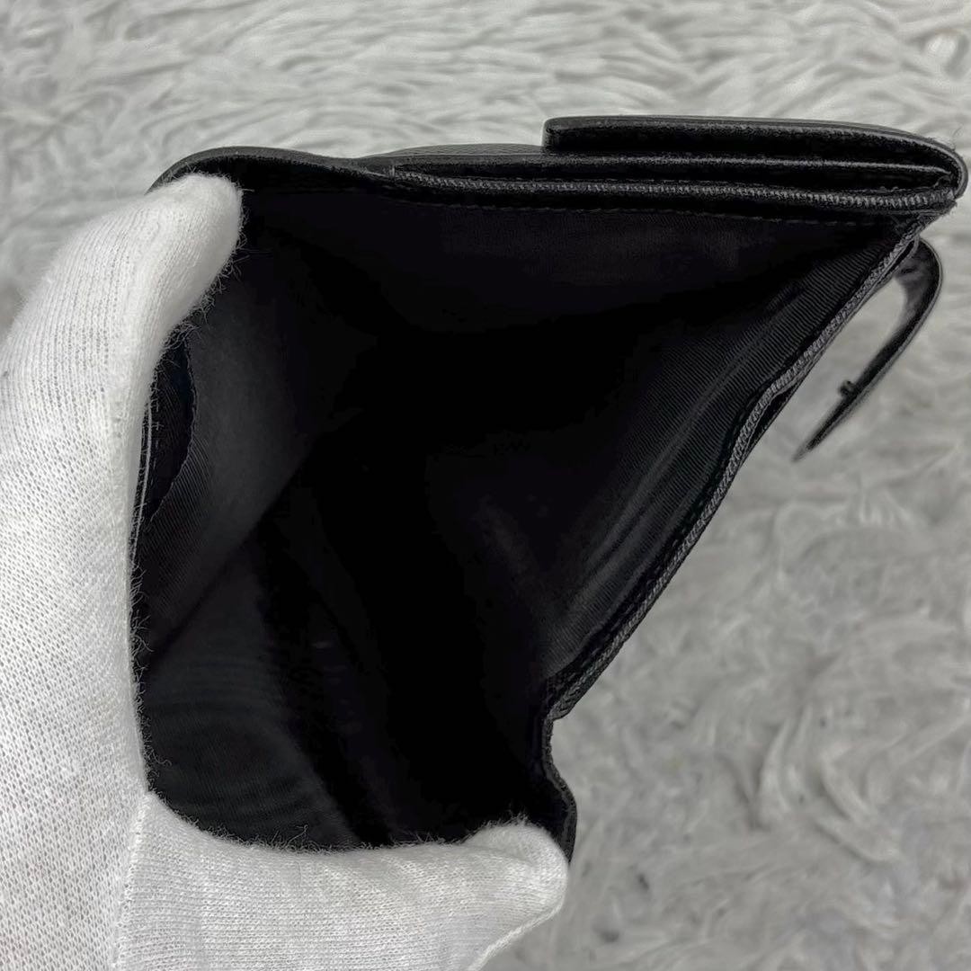 PRADA Saffiano Leather Compact Bifold Wallet Triangle Logo Black 4.3x6.3x0.8" thumbnail 12