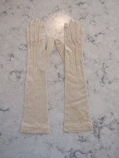 Vintage Antique NOS New Unworn Dead Stock Silk 13" Gloves--Petite  Sz 5/ 5 1/2