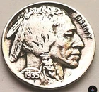 1935 BUFFALO INDIAN HEAD NICKEL Brilliant Circulated Condition Bright Shiny VF