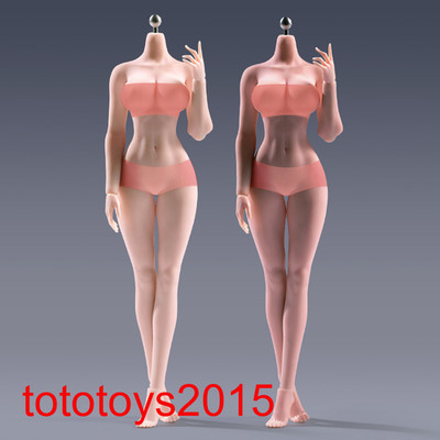 US STOCK 1/12 Large Bust Breast Plump Hip Seamless Girl Female Figure Body toy