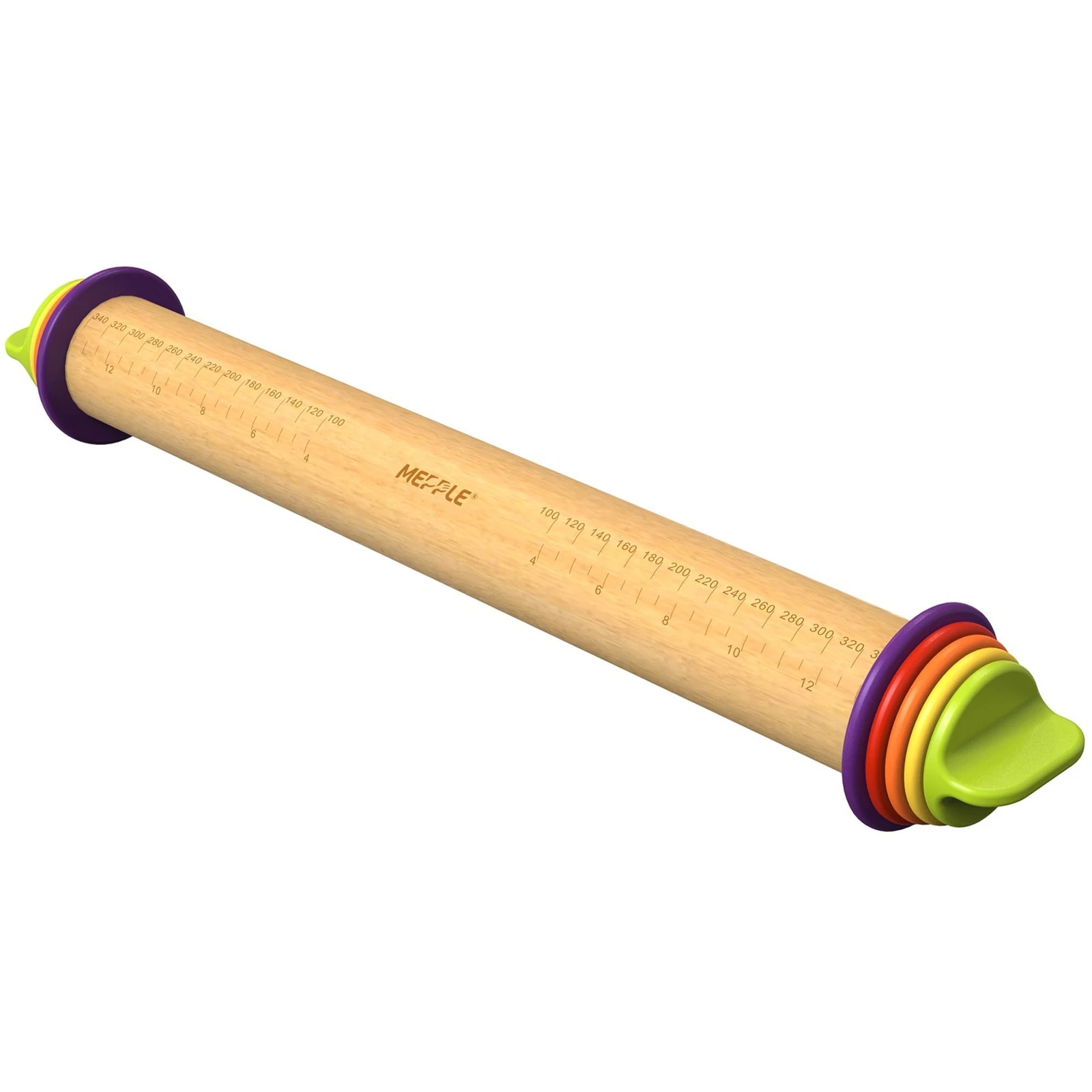 Adjustable Wooden Rolling Pin 4 Thickness Rings 13.6x2.5x2.5 In Dough Bar
Opens in a new window or t