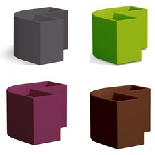 FIORIERA CURVA VASO ANGOLARE RESINA GIARDINO TERRAZZO PISCINA LOUNGE VARI COLORI