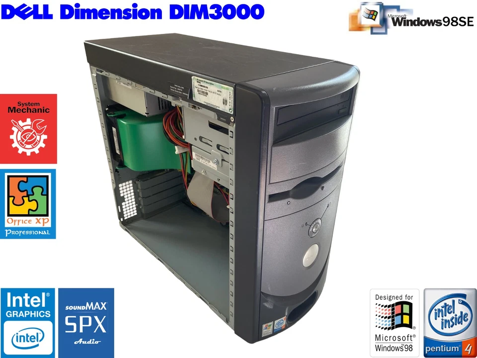Dell DIMENSION 3000 [Windows 98SE] [80GB HD] @3.00 GHz; 512MB RAM [Retro Gaming] - Image 2 of 4