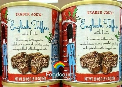 2 Packs Trader Joe's English Toffee with Nuts 30 oz Each Pack, Total 60 oz