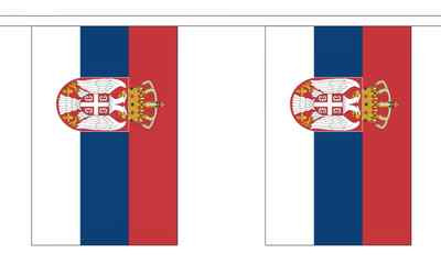 Serbien Flagge Wimpelkette - 3m 6m 9m Meter Länge 10 20 30 Fahnen - Polyester 