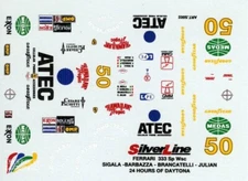 FERRARI 333 SP N°50 ATEC 24 HOURS DAYTONA 1995 SILVER LINE DECALS 1/43