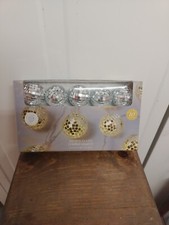 10 LED Silver Disco Ball String Lights Mirror 6.9 Ft Battery Operated Warm White