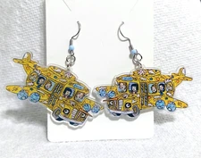 THE MAGIC SCHOOL BUS Airplane TV Series Teacher Dangle Earrings - Handcrafted