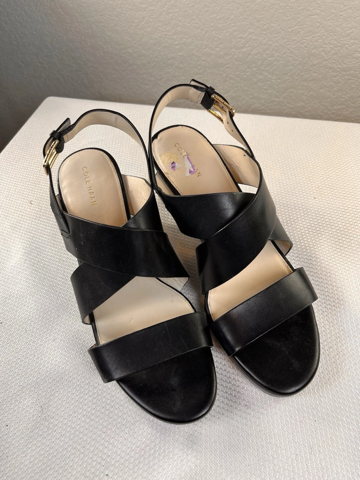 ADIDAS Sandalo Cole Haan Cynthia tacco a blocco in pelle W18135 nero 10B scarpe di classe