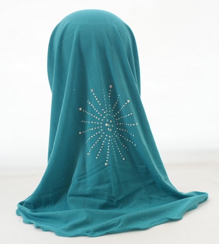 2-6Y New Muslim Kids Girl Cap Islamic Rhinestone Hijab Flower Scarf Arab Bonnet - Picture 18 of 61