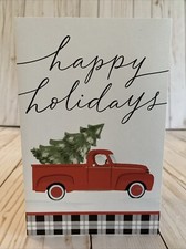 Rustic Red Truck With Santa And Christmas Tree Filled With Fun Holiday Season
