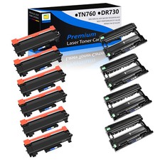 6 TN760 Toner  4 DR730 Drum For Brother DCP-L2550DW HL-L2350DW HL-L2370DW XL