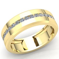 Genuine 2ct Round Diamond Men's Stackable Anniversary Wedding Band Ring 10K Gold