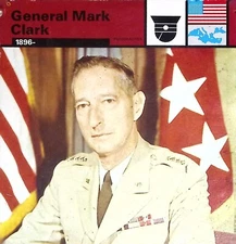 General Mark Clark US Military 1977 Information Card US Army