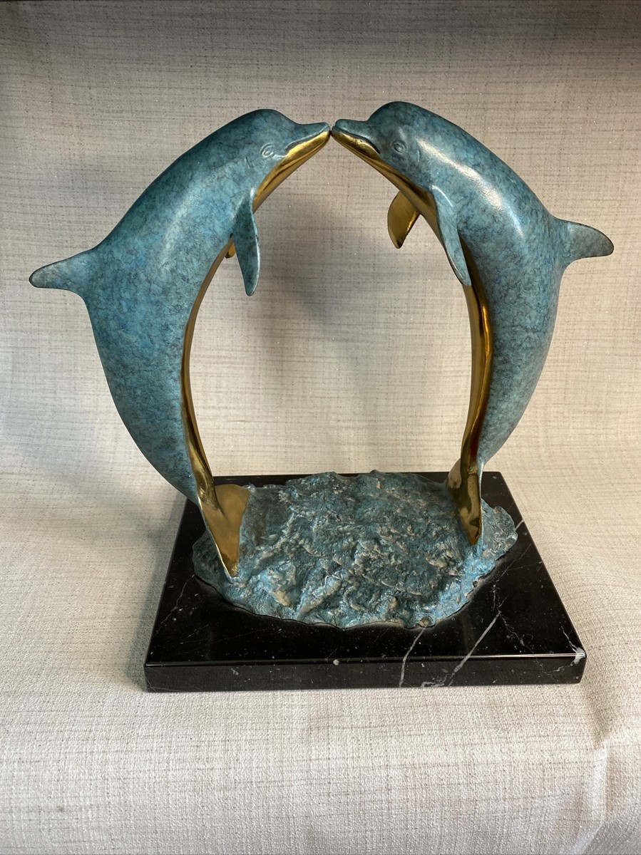 Dolphins Kissing　Robert Wyland　1996年製 Wyland Kissing Dolphins Print 1990s Hawaii Ocean Scene Matted Art