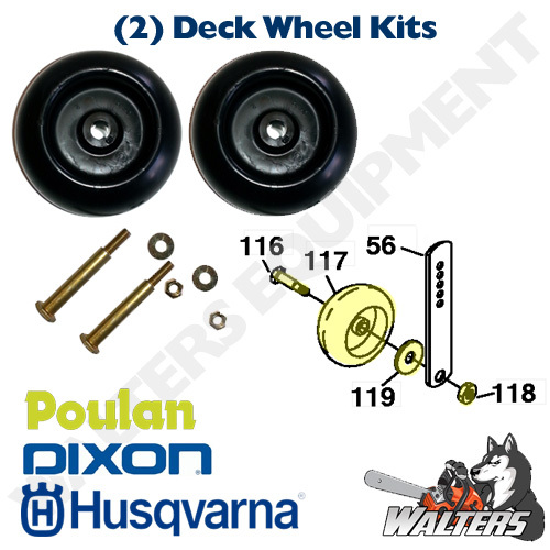 (2) Genuine Husqvarna Deck Wheel Kits 532133957 532193406 819121414