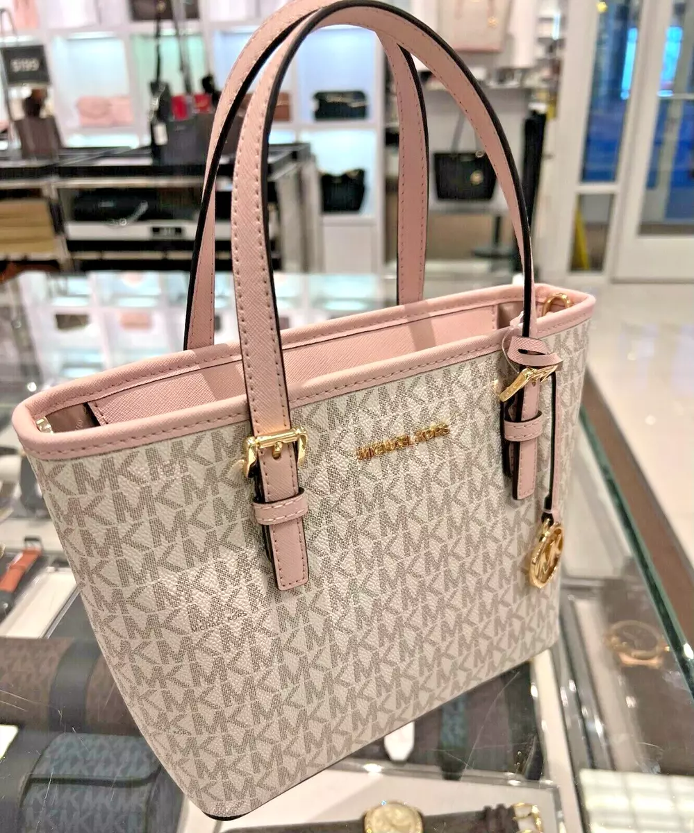 vanilla michael kors jet set travel tote