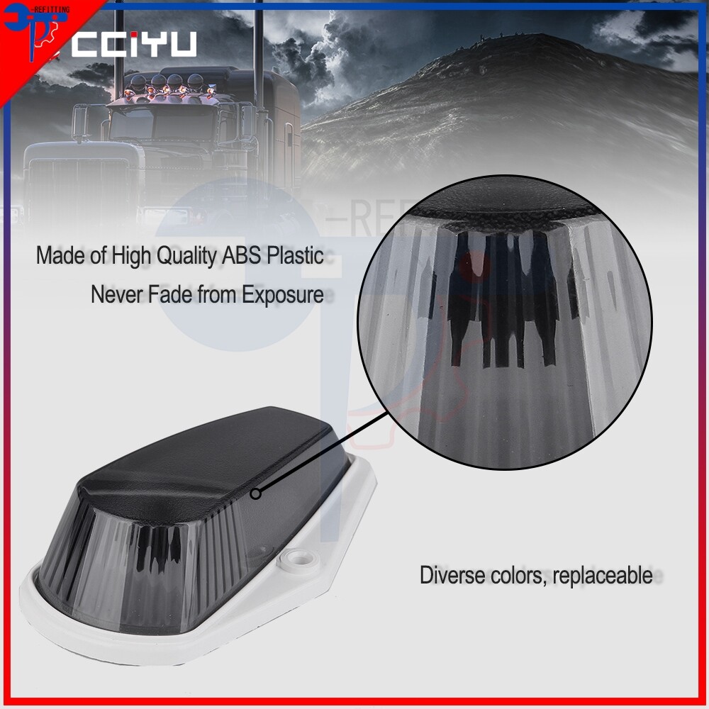 5x Smoke Roof Cab Marker Running Lights for Trucks Trailers Pickups Lorries