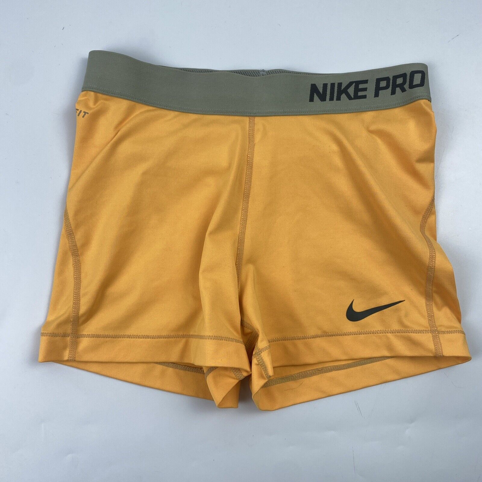 Nike Pro Women's Orange Compression Manufacturer regenerated product S Shorts Inventory cleanup selling sale Athletic Gym Active