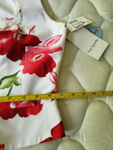 Guy Laroche Vintage Floral 80's Sleeveless Pencil Skirt Suit Size F46 Fits 10-12 - Picture 9 of 24