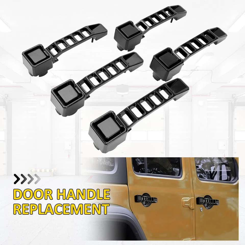 HECASA 5PCS Exterior Door Handles Powder Coated For Jeep Wrangler JK/JKU 07-18 Foto 4 de 4