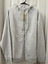 All In Motion Women's Top Gray Full Zip Hoodie Sweatshirt with Pockets