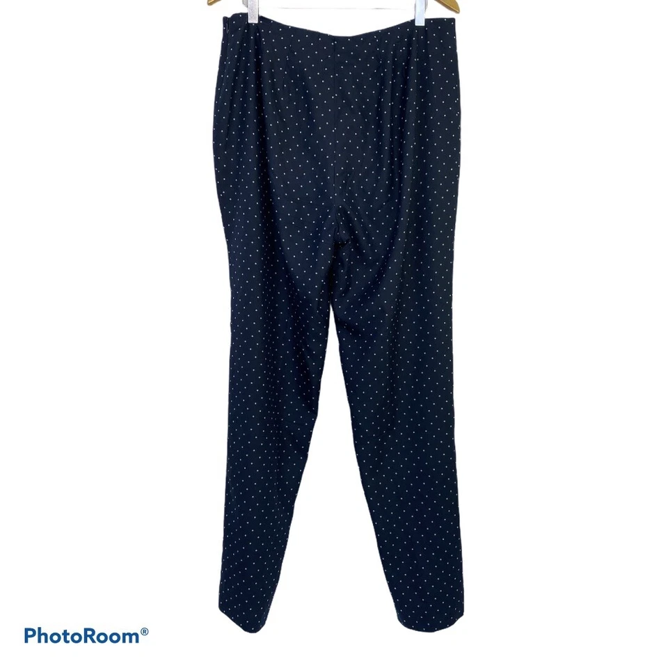 Pantalones de seda Worth 16 azules a lunares pierna cónica frente plano forrados se adapta a 33x31 mujeres Foto 2 de 4