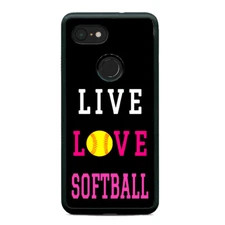 Live Love Softball Bat Ball Game Sports Case Cover For Google Pixel 3 3XL 2XL