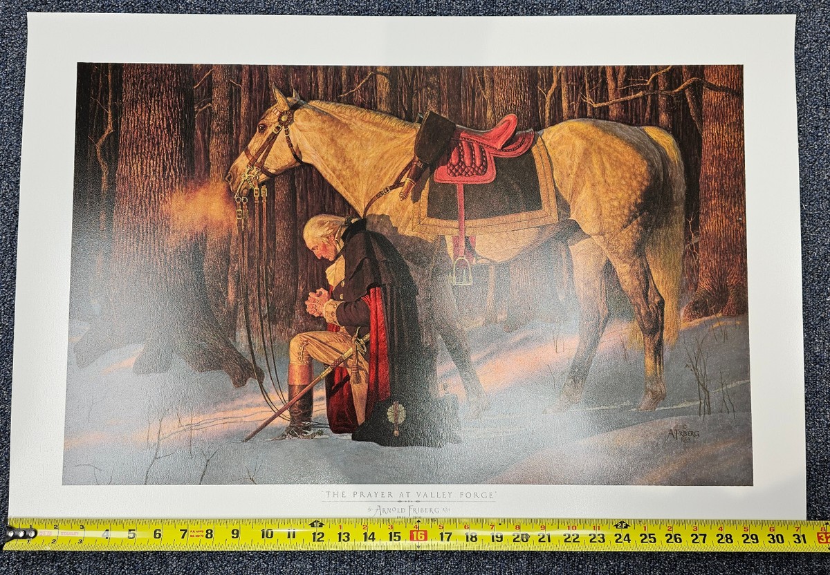 Arnold Friberg PRAYER AT VALLEY FORGE, 17x27, Paper Art Print