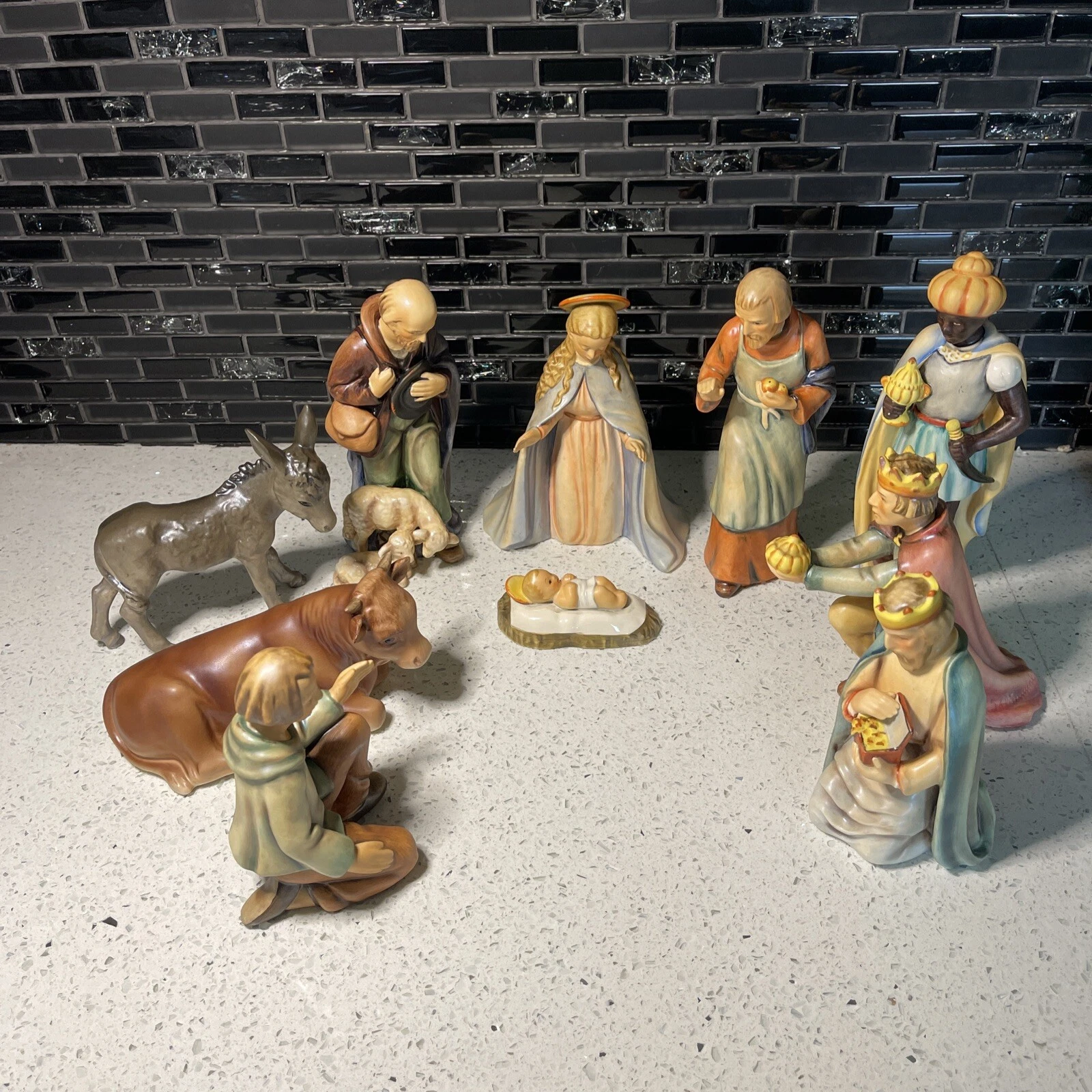 VTG Rare Hummel Goebel 10 pc Nativity Figurine Set 214 Series 1951 W Germany